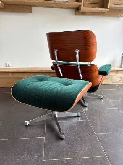Vitra Lounge Chair XL en Ottoman – palissander en Calma stof – foto 6