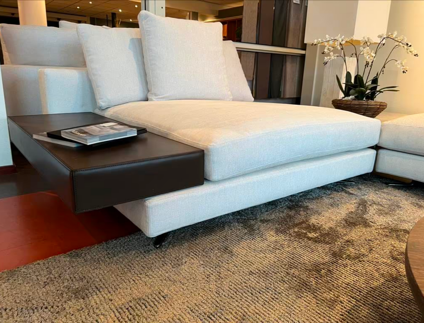 Minotti “White” Modular corner sofa fabric ecru