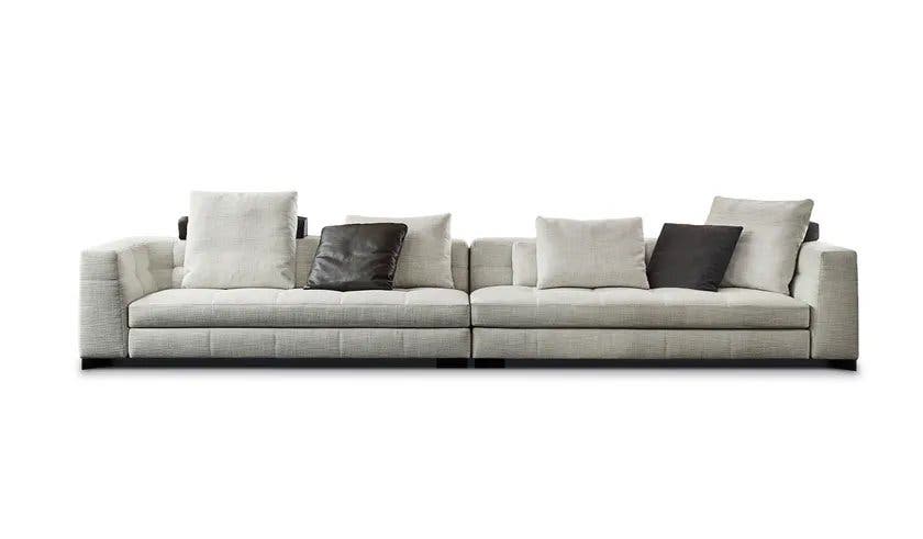Minotti Blazer bank – 108 × 356 cm, leren hoofdsteunen – foto 4