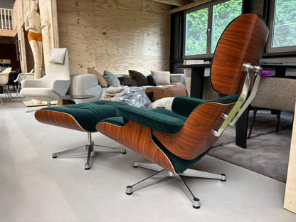Vitra Lounge Chair XL en Ottoman – palissander en Calma stof – foto 1