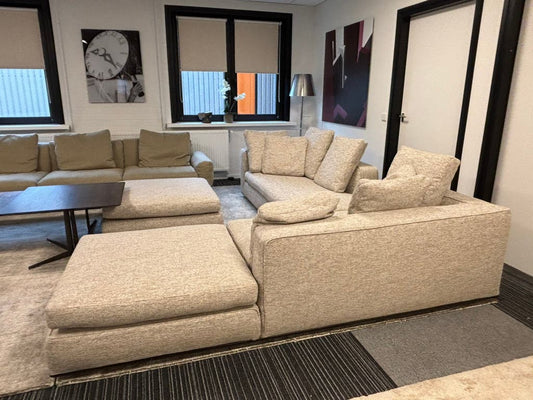 Minotti Powell modulaire bank met poef – stof categorie G – foto 1