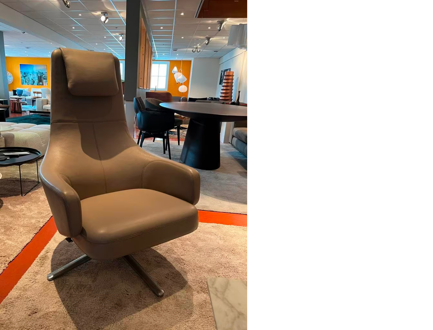Vitra Repos lounge chair premium Sand leder