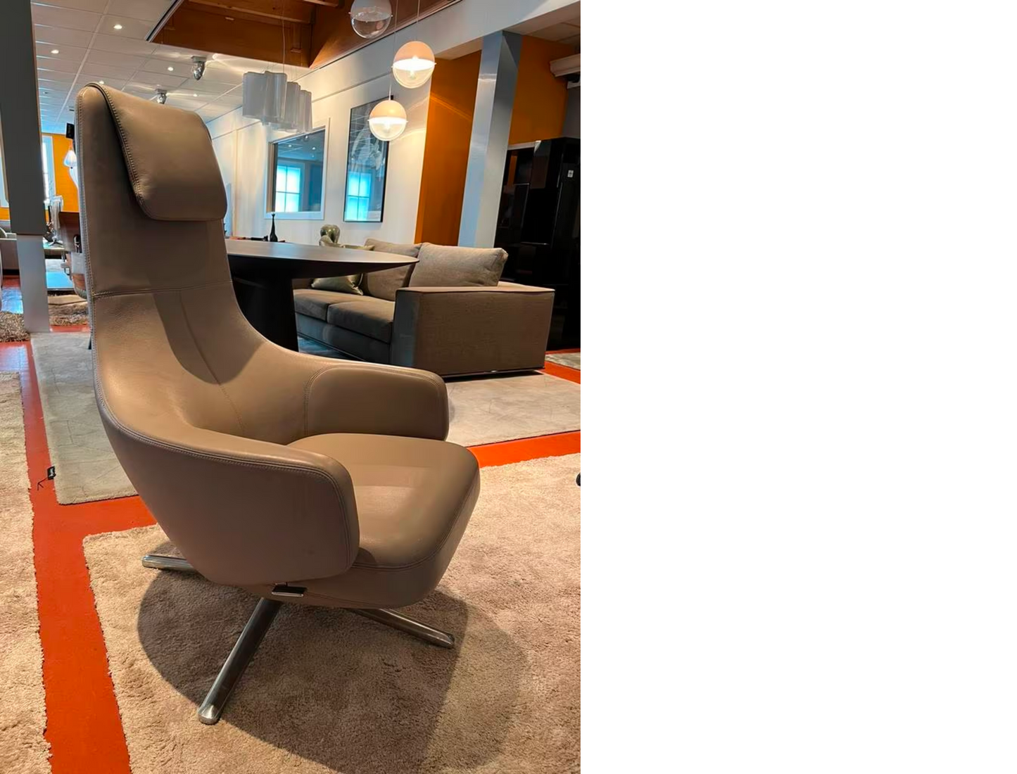 Vitra Repos lounge chair premium Sand leder