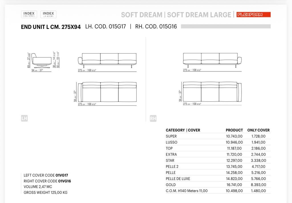Flexform Softdream hoekbank – Ermo Olive, stof categorie Extra – foto 5