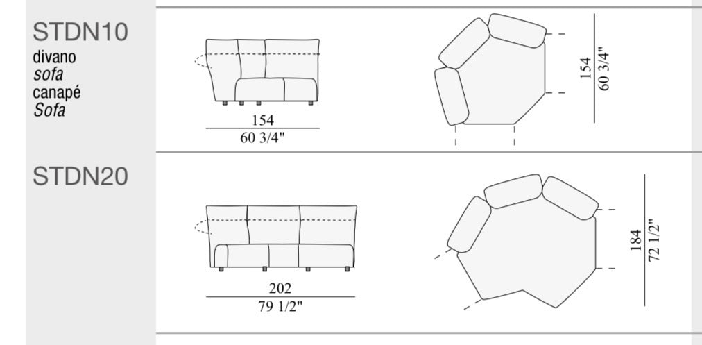 Edra Standard Modular deep blue / Purple sofa 3 modules LP 30,180.00