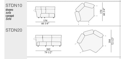 Edra Standard Modular deep blue / Purple sofa 3 modules LP 30,180.00