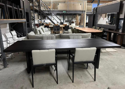 Van Rossum Common eettafel – zwart geborsteld eiken, 100 × 280 cm – foto 4