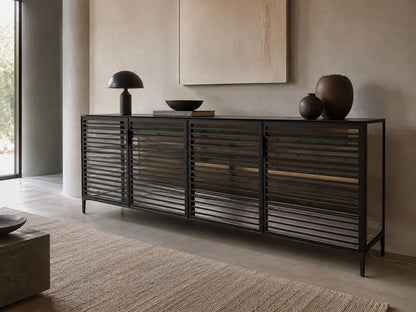 Rimadesio Alambra low sideboard 260cm vv led / lederen inleg