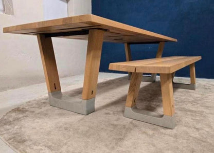 Arco Base eettafel – naturel eiken en beton, 100 × 240 cm – foto 3