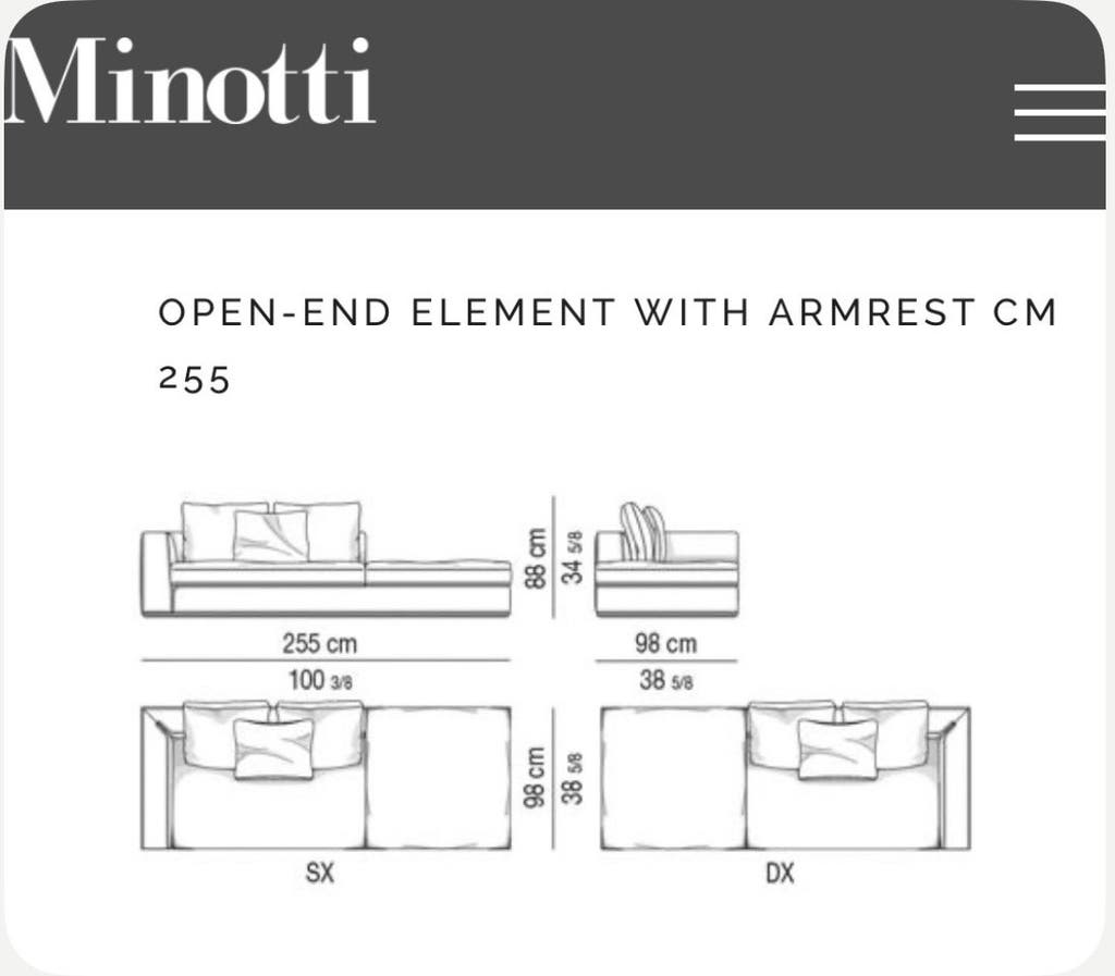 Minotti Powell modulaire bank met poef – stof categorie G – foto 8