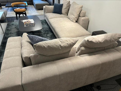 Minotti Freeman modulaire hoekbank – lichtgrijze stof – foto 3
