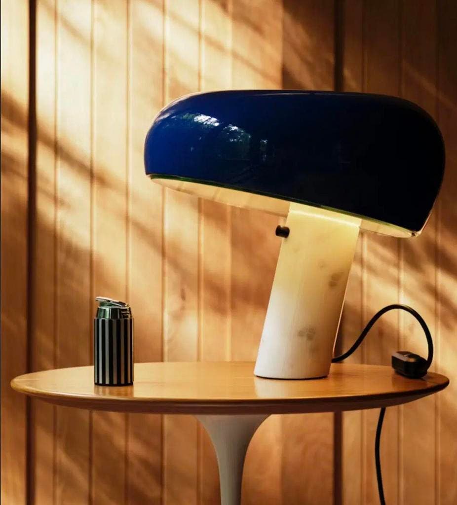 Flos Snoopy tafellamp – blauwe kap en marmeren voet – foto 4