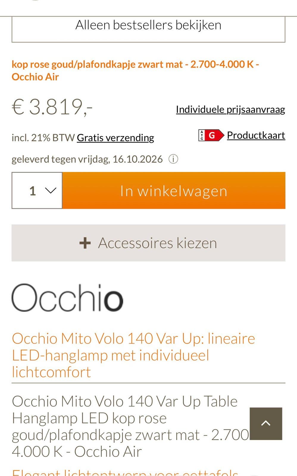 Occhio Volo hanglamp – Vario Up, 140 cm – foto 8