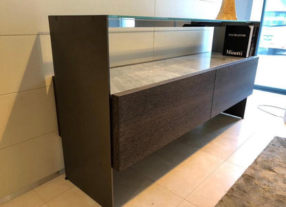 Minotti Carson dressoir – brons, marmer, glas en hout – foto 3