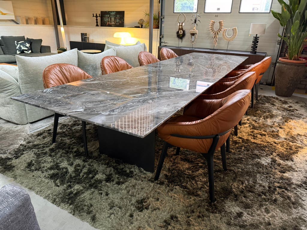 Minotti Linha Dining Table 115x400cm Grigio Orobico Marmer