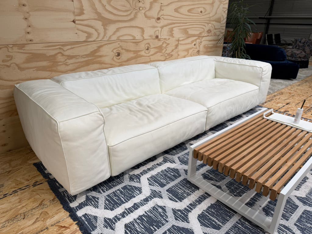 Edra Kahn bank – wit buffelleer, 110 × 290 cm – foto 6