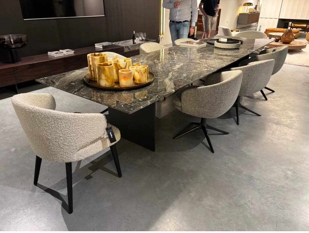 Minotti Linha Dining Table 115x400cm Grigio Orobico Marmer