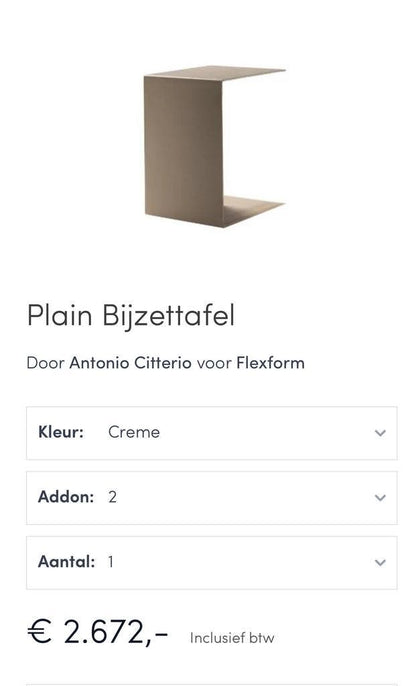 Flexform Plain uitschuifbare bijzettafel – zandkleurig leer – foto 4