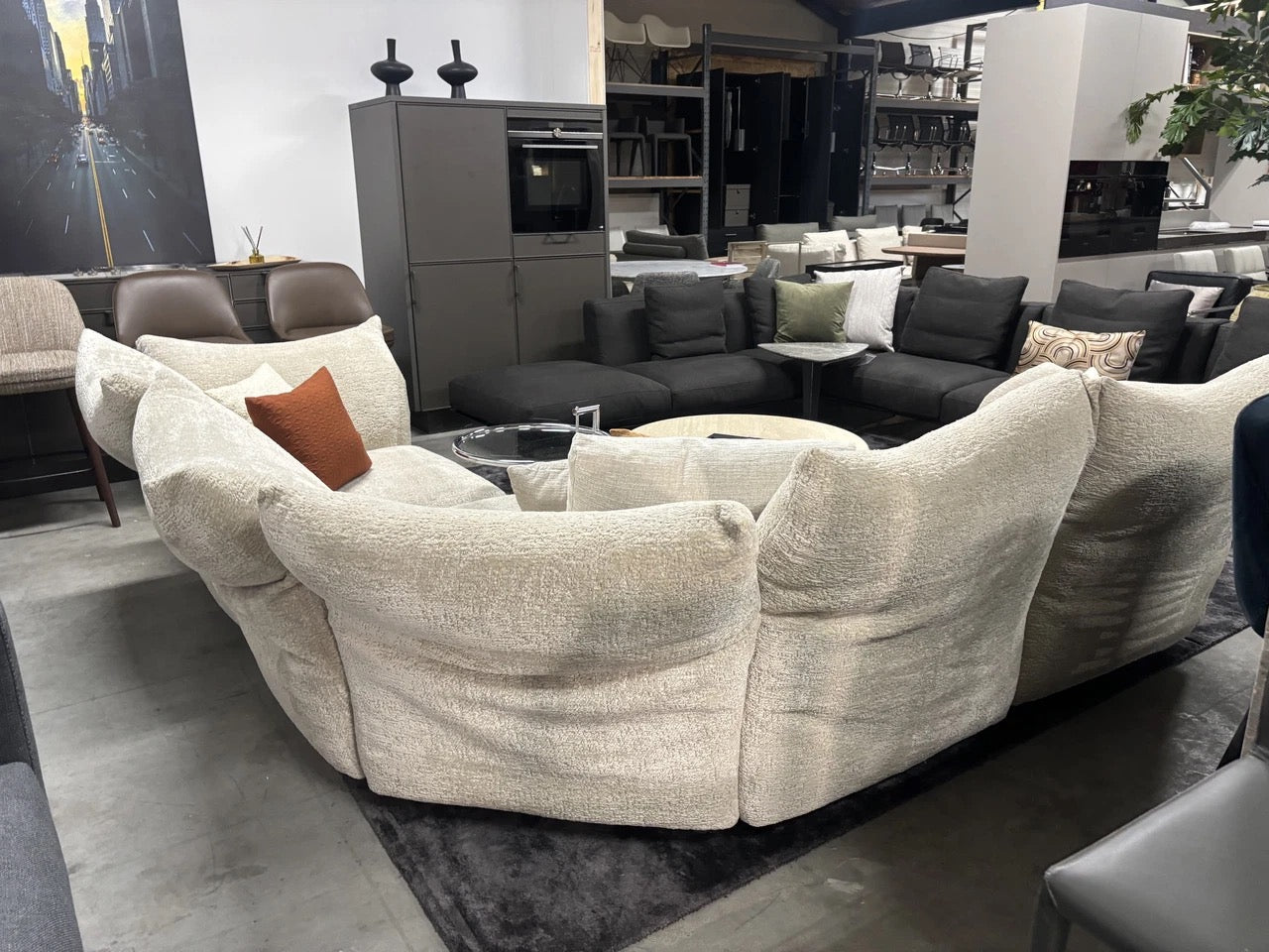 Edra Standard modular corner sofa fabric Soft Nest T 8212 