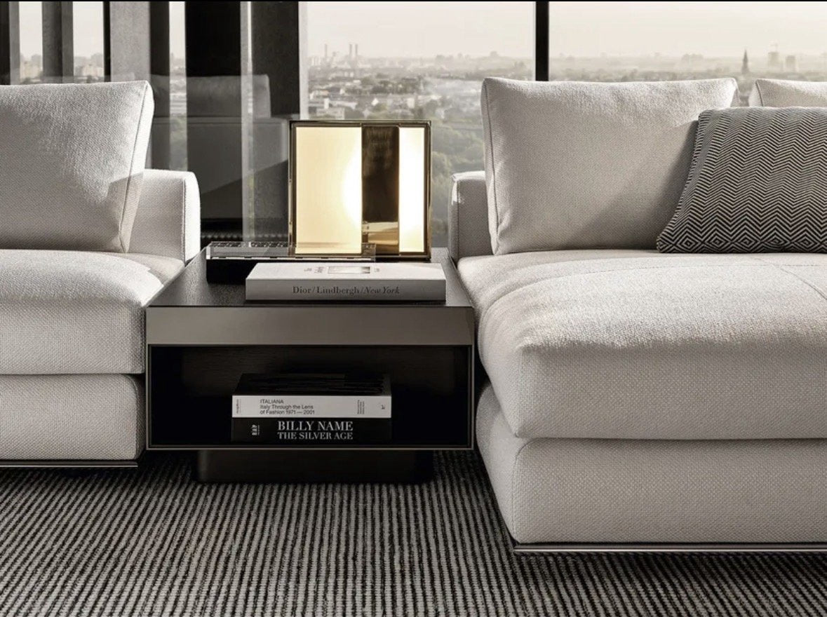 Minotti Elliott coffeetable bronze mat steel & marble