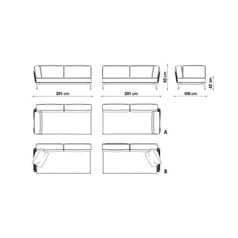 B&amp;B Italia Ribes modular corner sofa in Lusso fabric