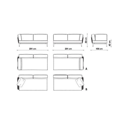 B&amp;B Italia Ribes modular corner sofa in Lusso fabric