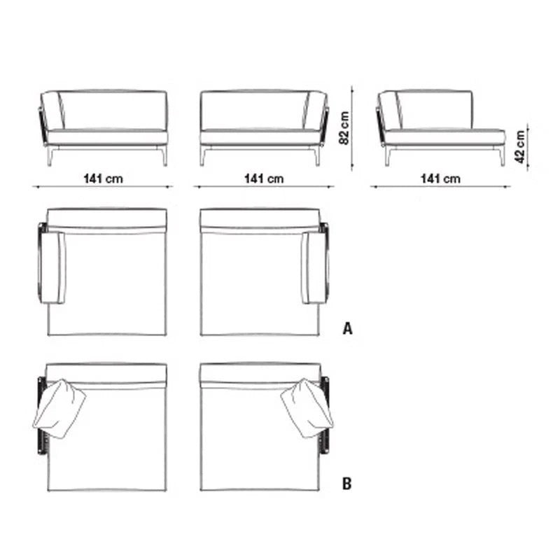 B&amp;B Italia Ribes modular corner sofa in Lusso fabric