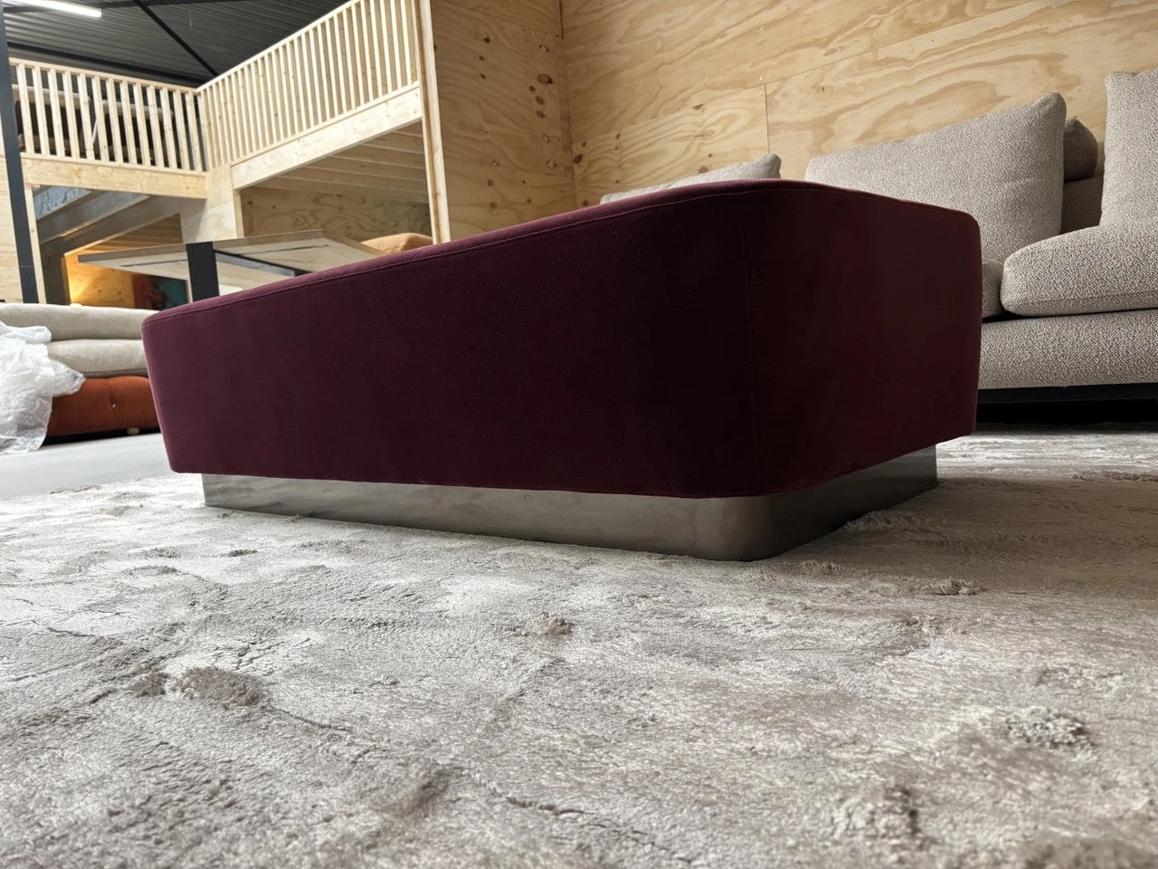 Minotti Jacques Ottoman stif G Hunt velours 38x70x145cm