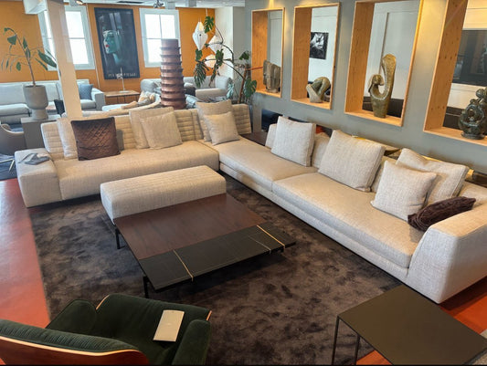 Minotti Superquadra coffee table 122x128cm Sahara Noir Marble Palisander