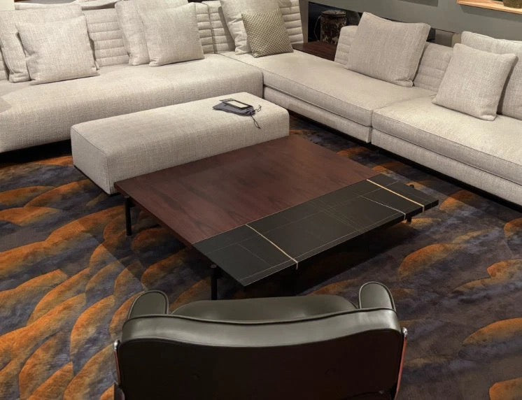 Minotti Superquadra coffee table 122x128cm Sahara Noir Marble Palisander