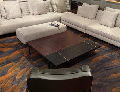 Minotti Superquadra coffee table 122x128cm Sahara Noir Marble Palisander