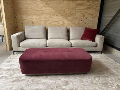Minotti Jacques Ottoman stif G Hunt velours 38x70x145cm