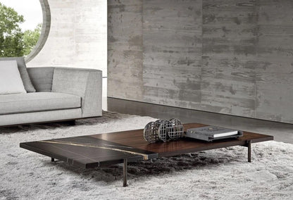 Minotti Superquadra coffee table 122x128cm Sahara Noir Marble Palisander