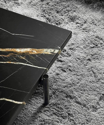 Minotti Superquadra coffee table 122x128cm Sahara Noir Marble Palisander