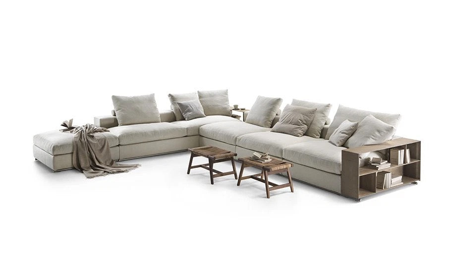 Flexform Groundpiece modulaire hoekbank 450x320cm stof Extra