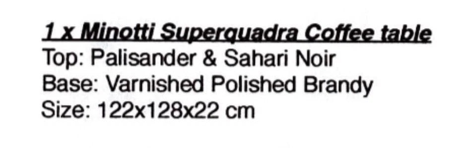 Minotti Superquadra coffee table 122x128cm Sahara Noir Marble Palisander