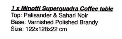 Minotti Superquadra coffee table 122x128cm Sahara Noir Marble Palisander