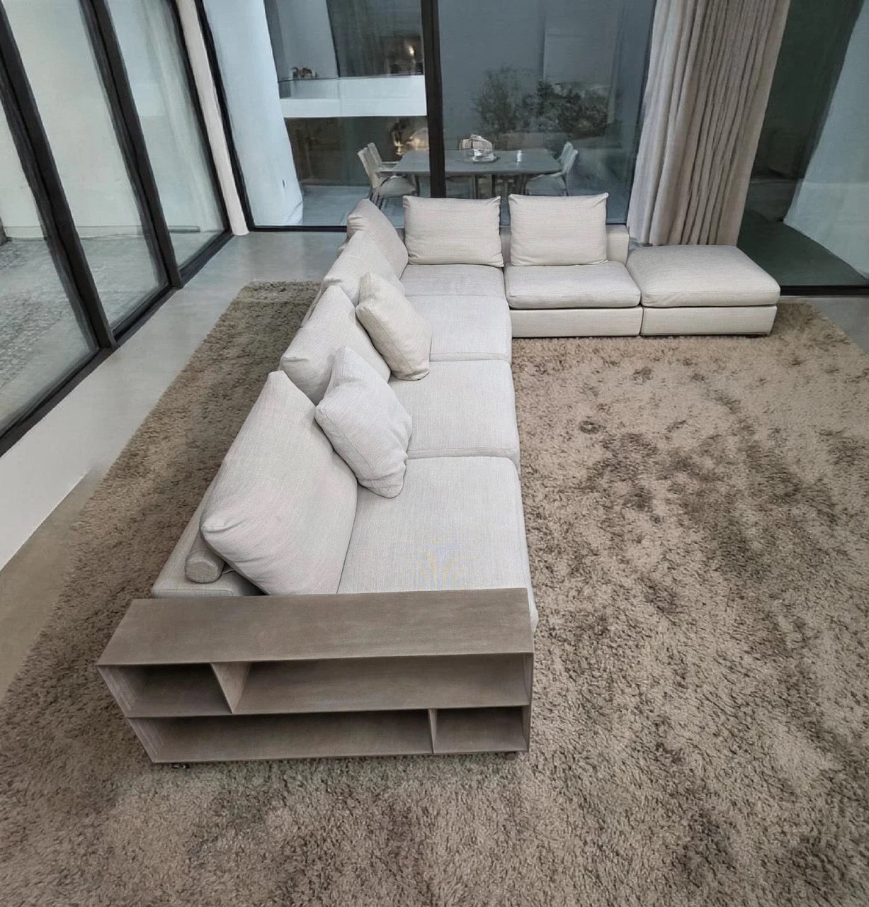 Flexform Groundpiece modulaire hoekbank 450x320cm stof Extra