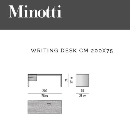 Minotti Linha Desk Studio Palisander Bronze show model 2024