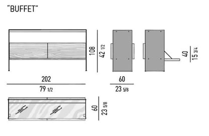 Minotti Carson Buffet cabinet sucupira wood, bronze, marble glass show model