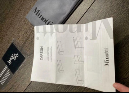 Minotti Carson Buffet cabinet sucupira wood, bronze, marble glass show model