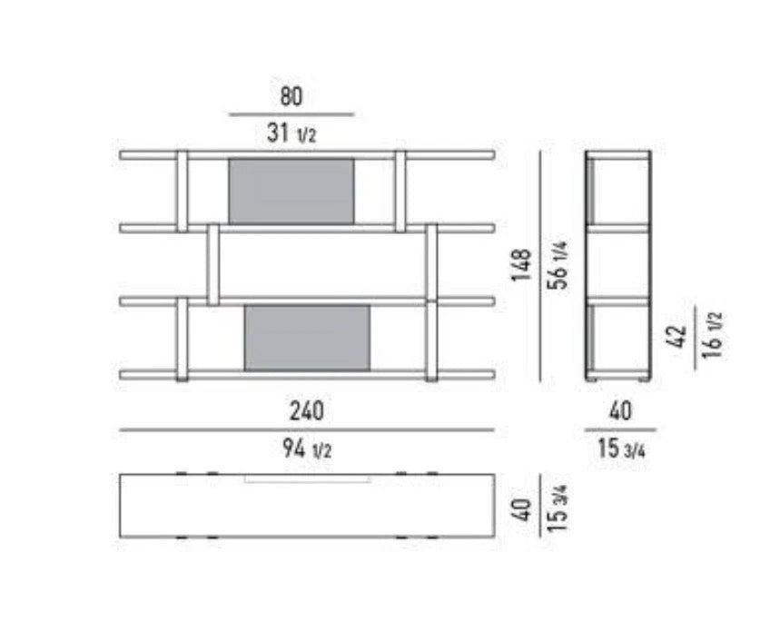 Minotti Dalton Chrome 240 cm in Veneer Granite Ausstellungsmodell 2023