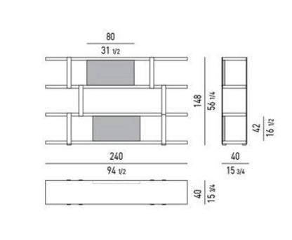 Minotti Dalton Chrome 240 cm in Veneer Granite Ausstellungsmodell 2023