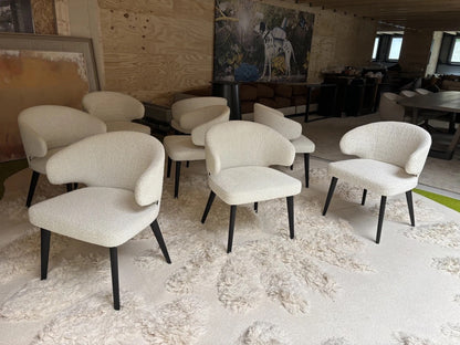 Minotti Aston Dining Chairs in boucle