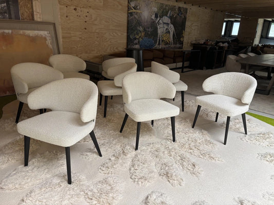 Minotti Aston Dining Chairs in boucle
