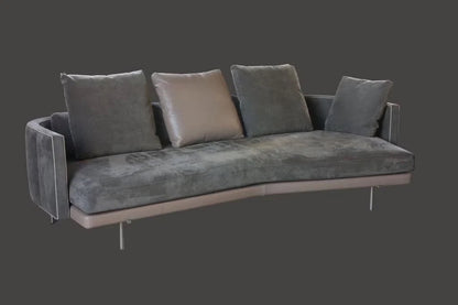 Minotti Torii 250 cm Sofa + Hocker Leder / Wildleder