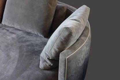 Minotti Torii 250 cm Sofa + Hocker Leder / Wildleder