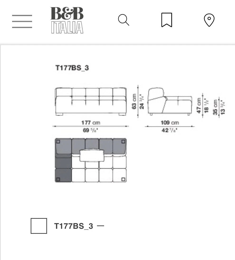 B&B Italia Tufty Time modulaire sofa elementen 290x330cm