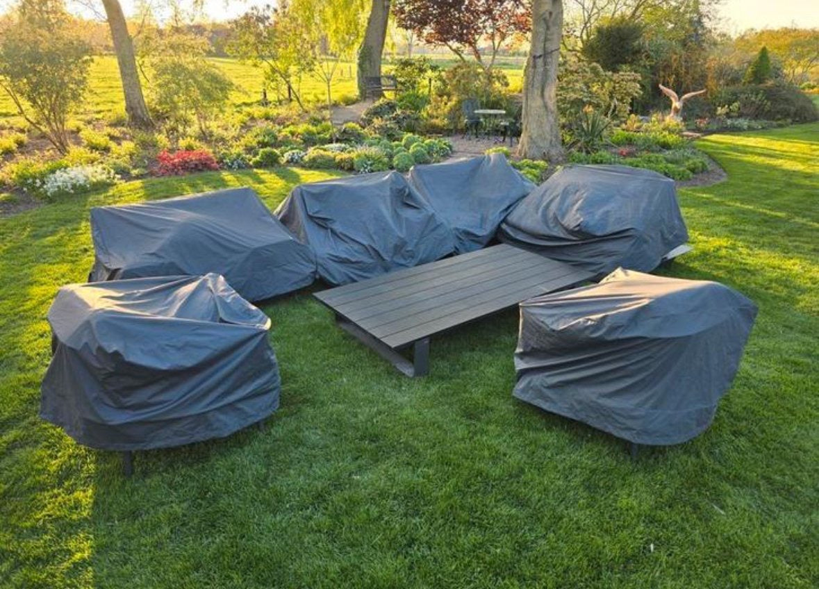 Komplettes modulares Manutti Air Lounge-Set: Sofas, Stühle, Tisch + Armlehnen