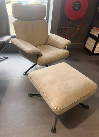 De Sede DS 31 Lounge Chair + Ottoman in Leather Nature